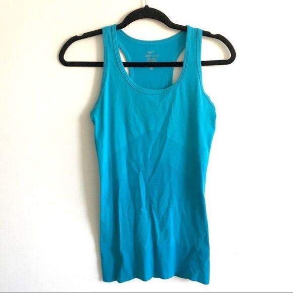NIKE DRI-FIT Sleeveless Racerback Athletic Tank Top Blue XS - Picture 2 of 4